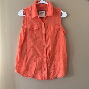 Sleeveless button down